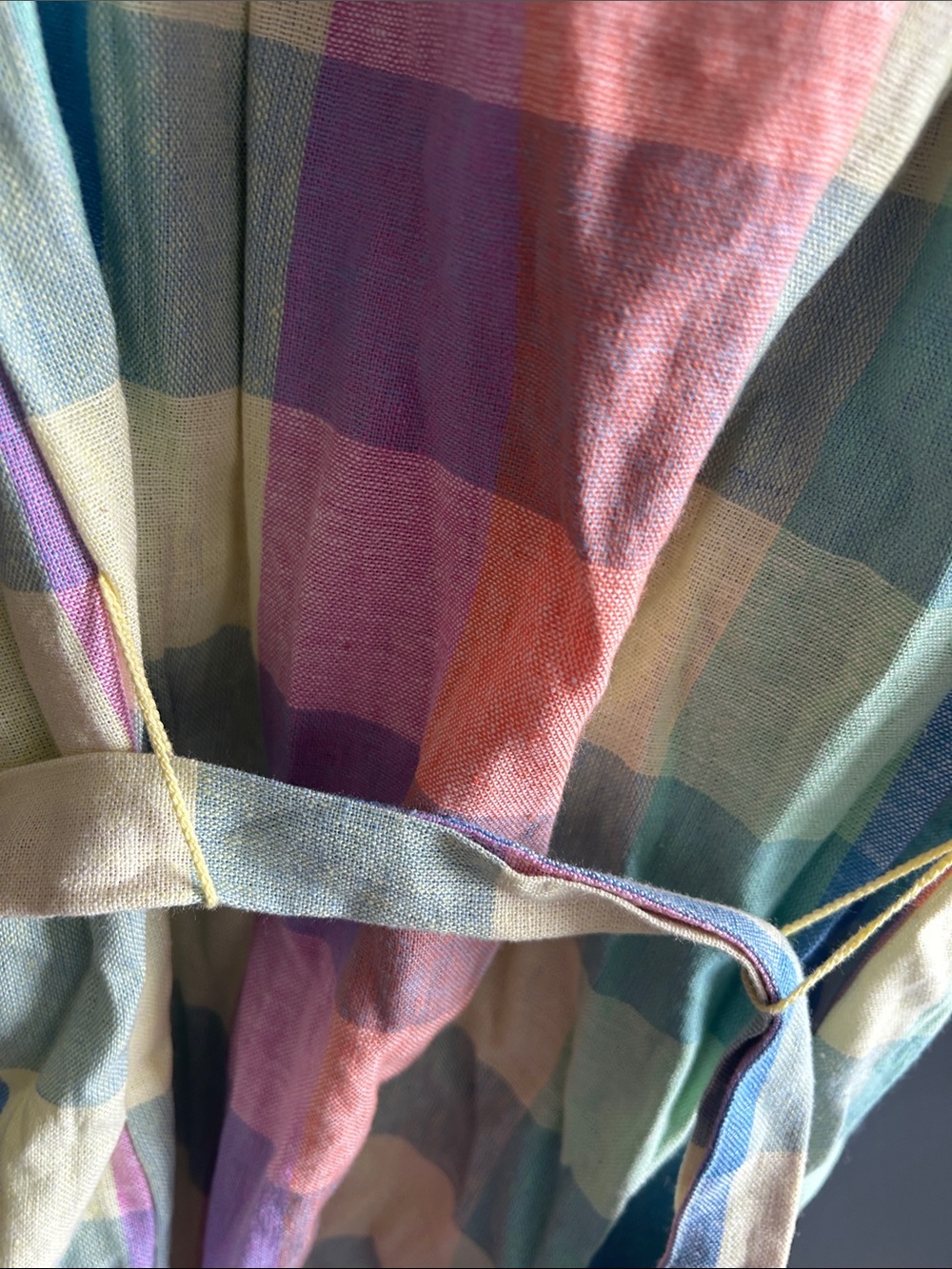 NWT Gap Linen Plaid Midi Shirtdress (SP) - Picture 6 of 6